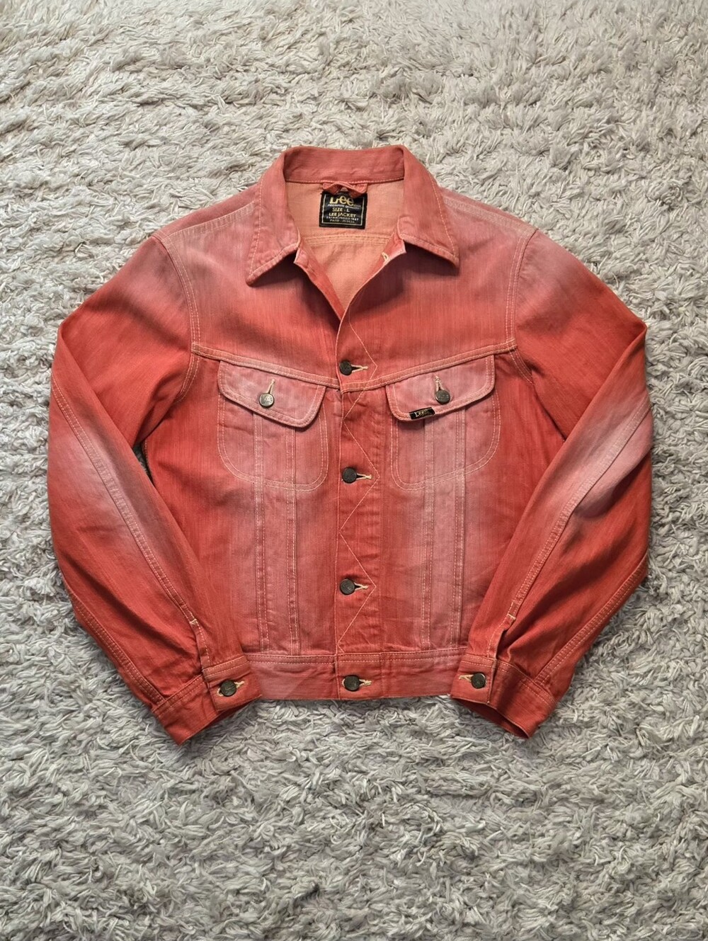 VTG 80s/90s Lee Faded Red Denim Jacket M